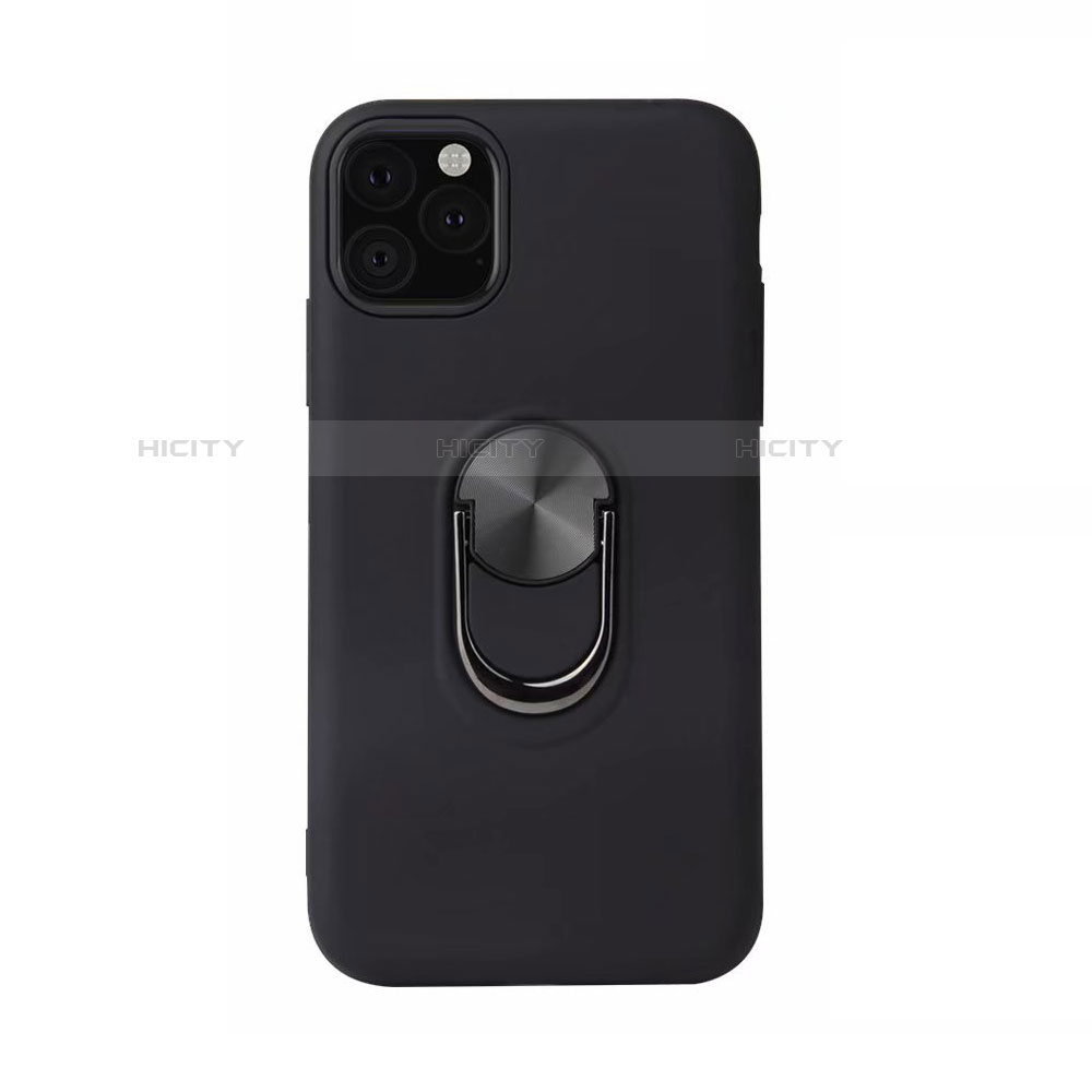 Funda Silicona Carcasa Ultrafina Goma con Magnetico Anillo de dedo Soporte A02 para Apple iPhone 11 Pro Max