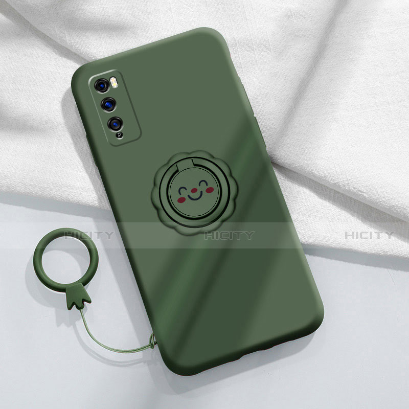 Funda Silicona Carcasa Ultrafina Goma con Magnetico Anillo de dedo Soporte A02 para Huawei Enjoy 20 Pro 5G