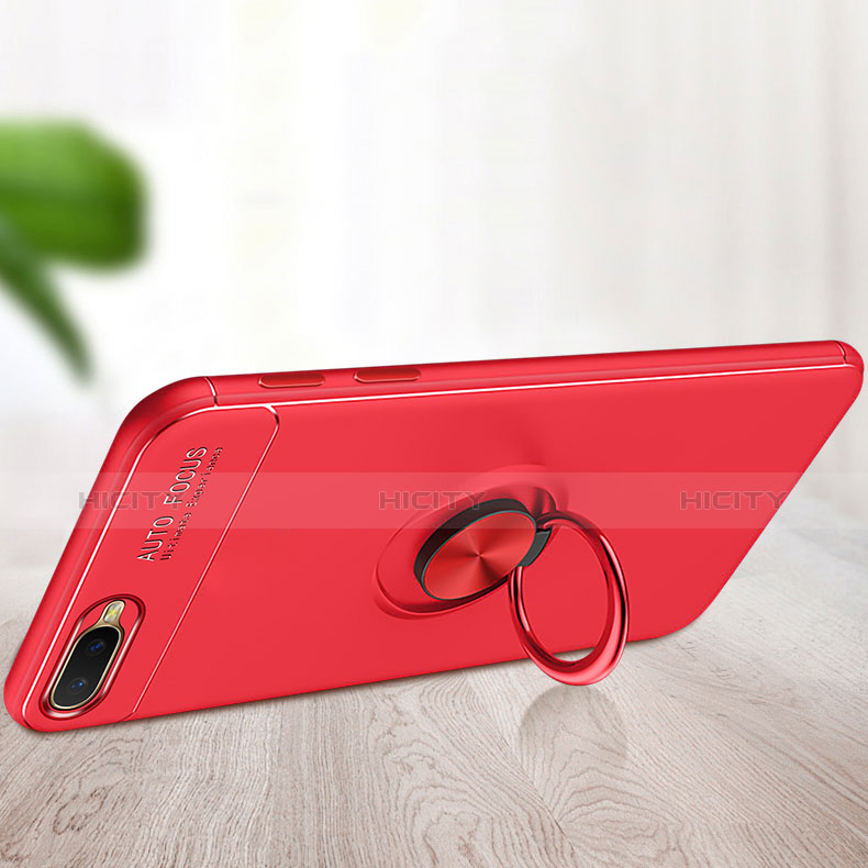 Funda Silicona Carcasa Ultrafina Goma con Magnetico Anillo de dedo Soporte A02 para Oppo R15X