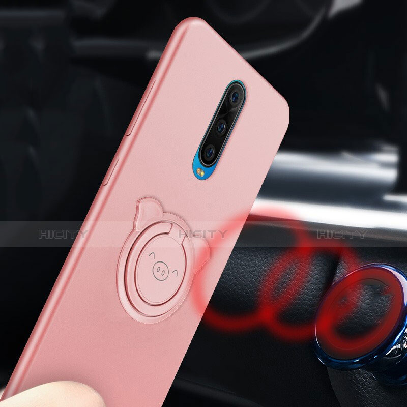 Funda Silicona Carcasa Ultrafina Goma con Magnetico Anillo de dedo Soporte A02 para Oppo RX17 Pro