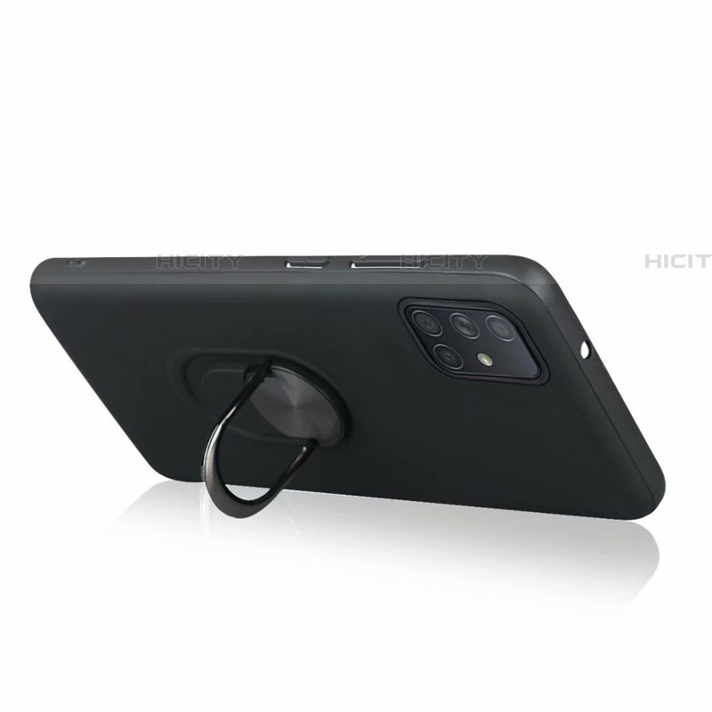 Funda Silicona Carcasa Ultrafina Goma con Magnetico Anillo de dedo Soporte A02 para Samsung Galaxy A51 5G