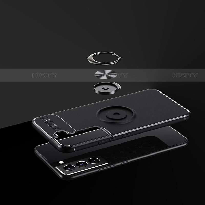 Funda Silicona Carcasa Ultrafina Goma con Magnetico Anillo de dedo Soporte A02 para Samsung Galaxy S21 5G