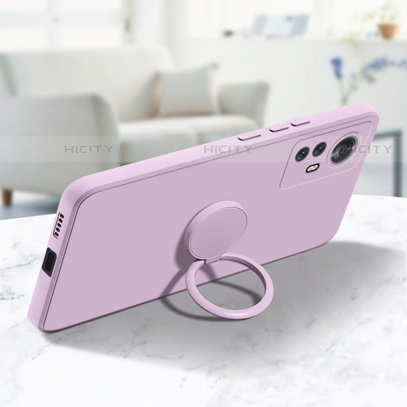 Funda Silicona Carcasa Ultrafina Goma con Magnetico Anillo de dedo Soporte A02 para Xiaomi Mi 12S 5G