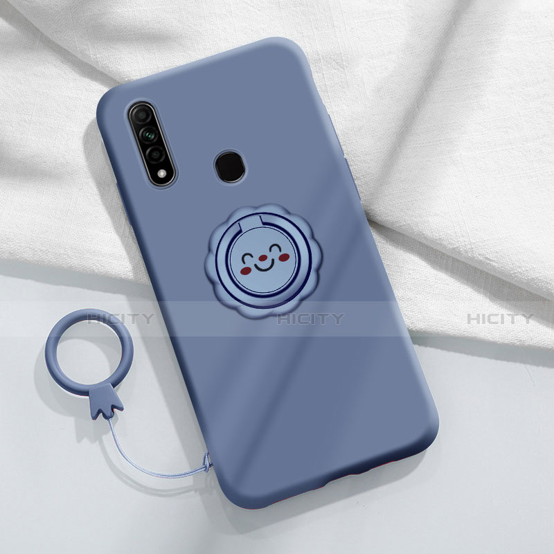 Funda Silicona Carcasa Ultrafina Goma con Magnetico Anillo de dedo Soporte A03 para Oppo A8