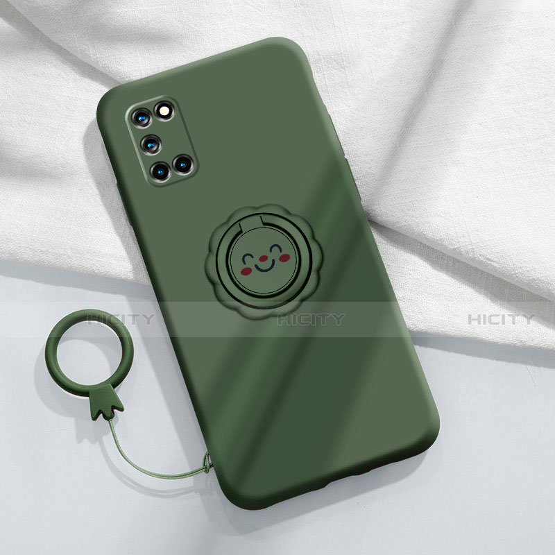 Funda Silicona Carcasa Ultrafina Goma con Magnetico Anillo de dedo Soporte A03 para Oppo A92