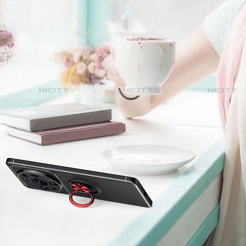 Funda Silicona Carcasa Ultrafina Goma con Magnetico Anillo de dedo Soporte A03 para Xiaomi Mi 12 Ultra 5G