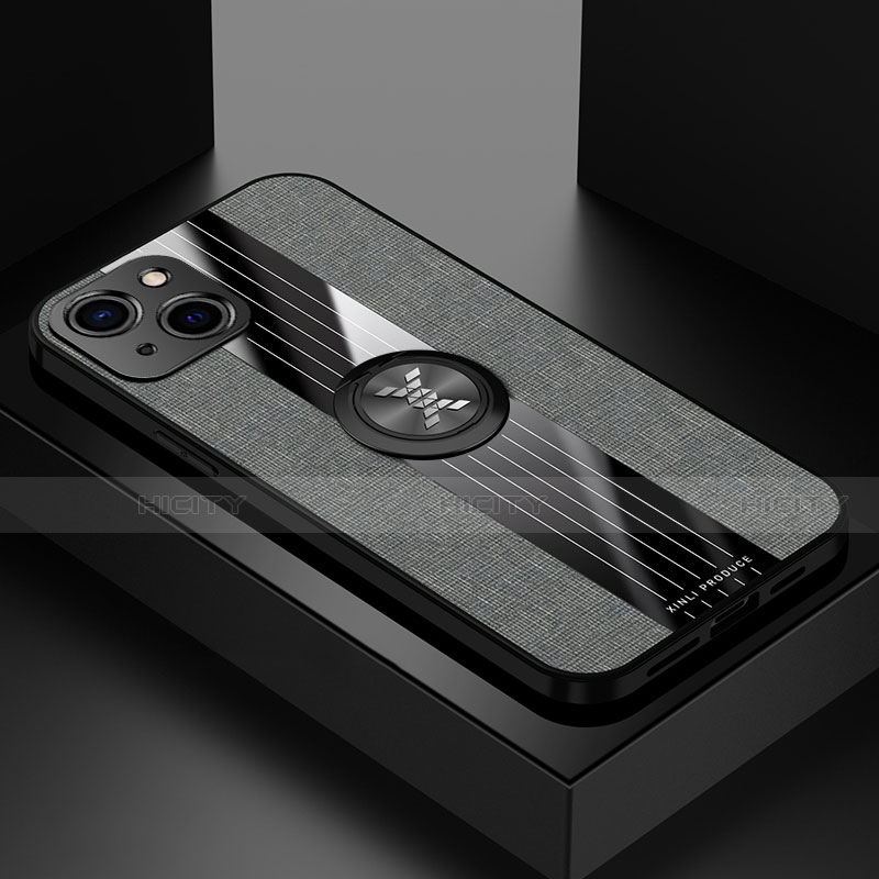 Funda Silicona Carcasa Ultrafina Goma con Magnetico Anillo de dedo Soporte A04 para Apple iPhone 14 Plus