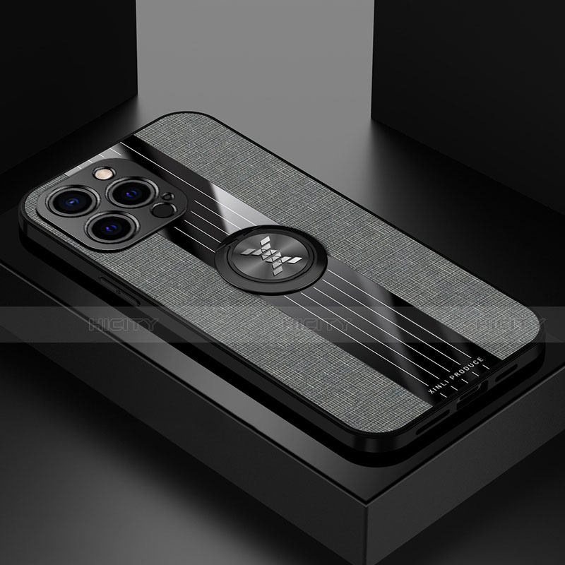 Funda Silicona Carcasa Ultrafina Goma con Magnetico Anillo de dedo Soporte A04 para Apple iPhone 14 Pro Max
