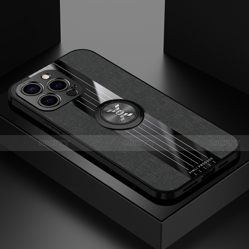 Funda Silicona Carcasa Ultrafina Goma con Magnetico Anillo de dedo Soporte A04 para Apple iPhone 14 Pro Max
