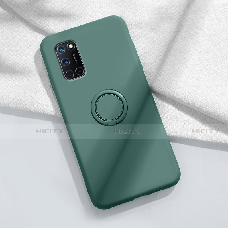 Funda Silicona Carcasa Ultrafina Goma con Magnetico Anillo de dedo Soporte A04 para Oppo A92