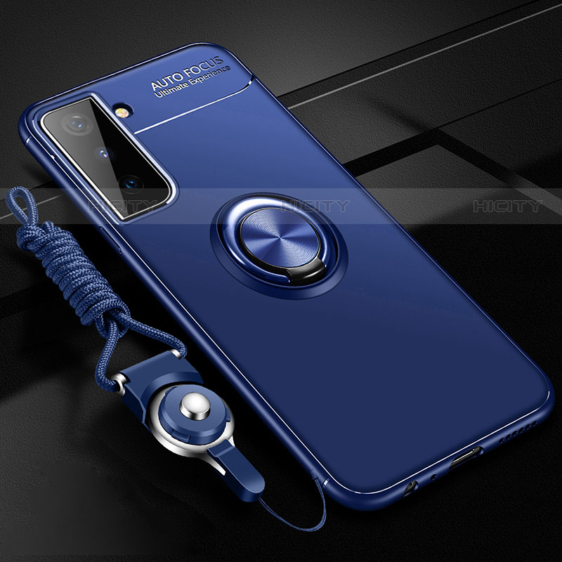 Funda Silicona Carcasa Ultrafina Goma con Magnetico Anillo de dedo Soporte A05 para Samsung Galaxy S21 5G