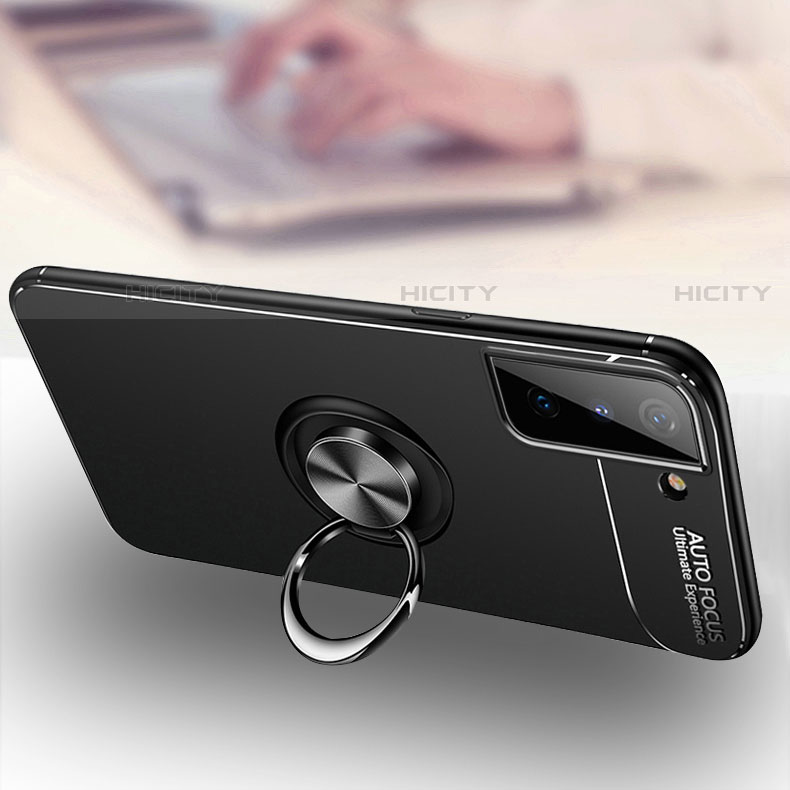 Funda Silicona Carcasa Ultrafina Goma con Magnetico Anillo de dedo Soporte A05 para Samsung Galaxy S21 Plus 5G