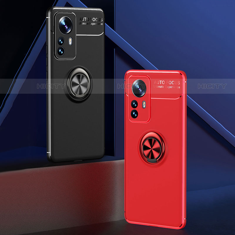 Funda Silicona Carcasa Ultrafina Goma con Magnetico Anillo de dedo Soporte A05 para Xiaomi Mi 12 Pro 5G