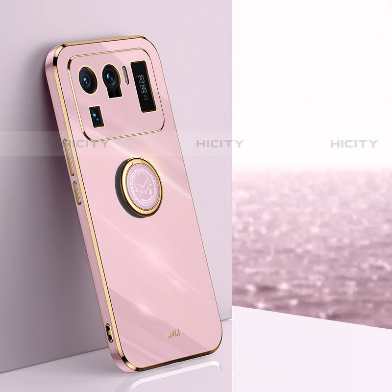 Funda Silicona Carcasa Ultrafina Goma con Magnetico Anillo de dedo Soporte A06 para Xiaomi Mi 11 Ultra 5G