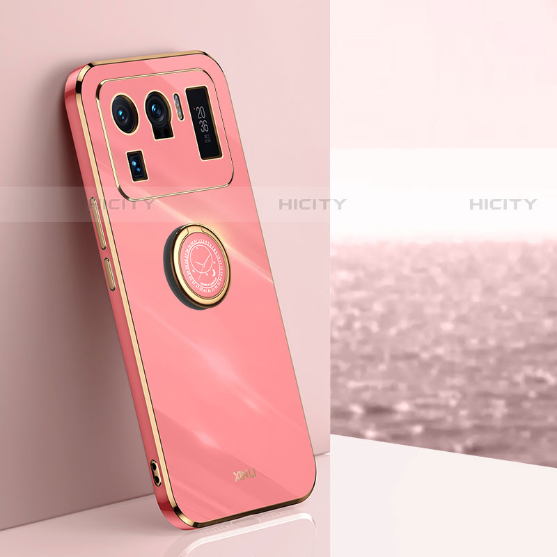 Funda Silicona Carcasa Ultrafina Goma con Magnetico Anillo de dedo Soporte A06 para Xiaomi Mi 11 Ultra 5G