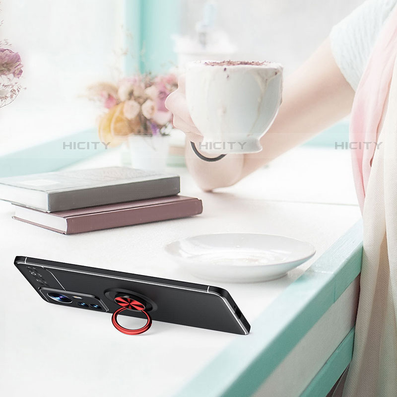 Funda Silicona Carcasa Ultrafina Goma con Magnetico Anillo de dedo Soporte A06 para Xiaomi Mi 12 Pro 5G