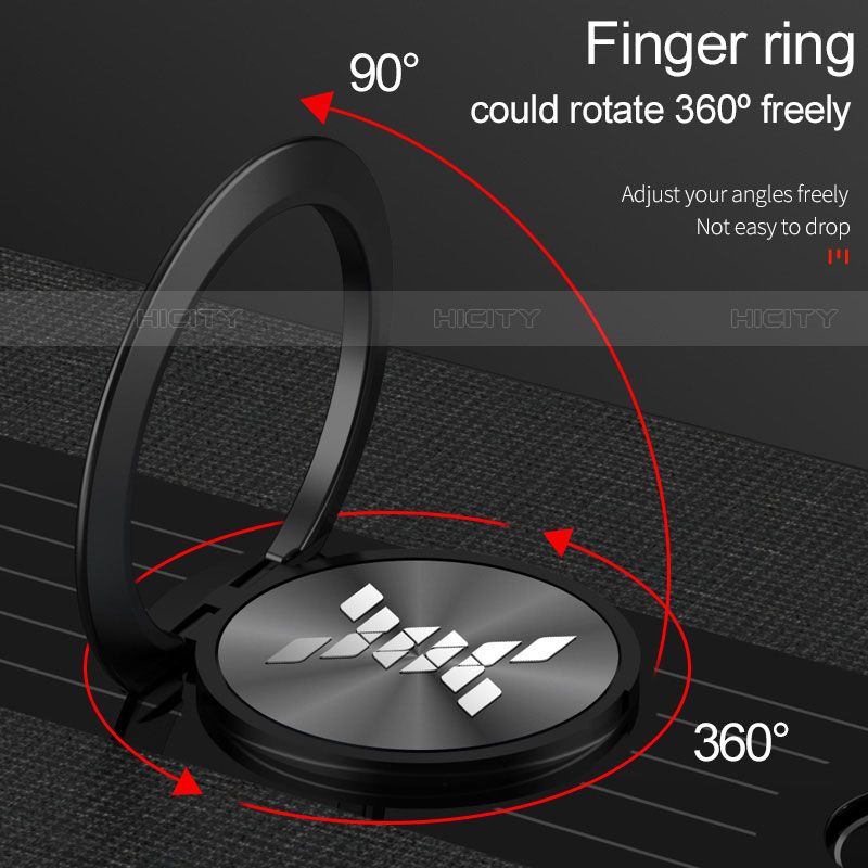 Funda Silicona Carcasa Ultrafina Goma con Magnetico Anillo de dedo Soporte A07 para Samsung Galaxy S22 5G