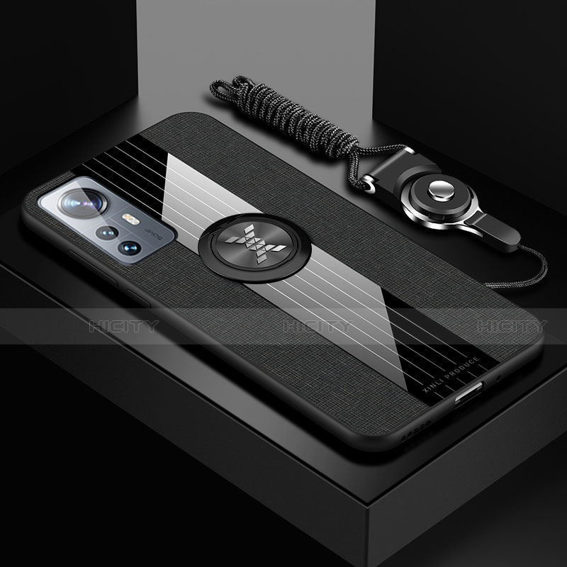Funda Silicona Carcasa Ultrafina Goma con Magnetico Anillo de dedo Soporte A08 para Xiaomi Mi 12 5G