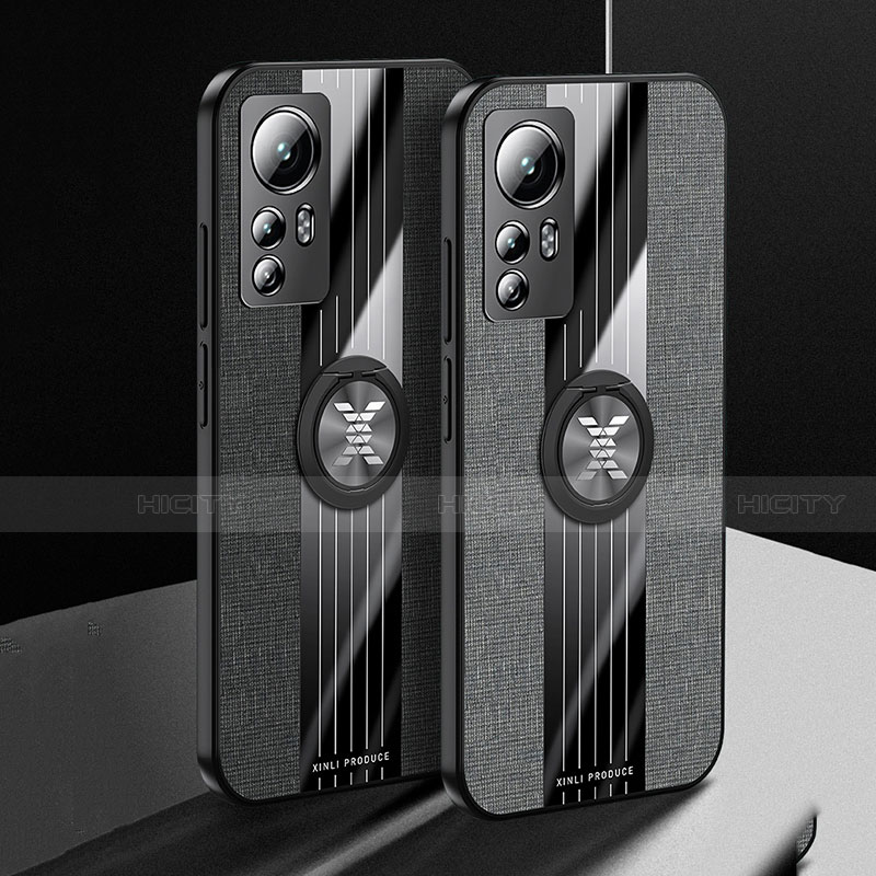 Funda Silicona Carcasa Ultrafina Goma con Magnetico Anillo de dedo Soporte A08 para Xiaomi Mi 12 5G