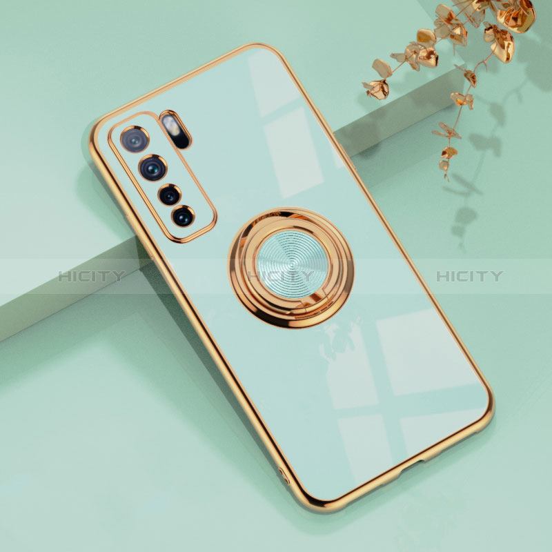 Funda Silicona Carcasa Ultrafina Goma con Magnetico Anillo de dedo Soporte AN1 para Huawei Nova 7 SE 5G