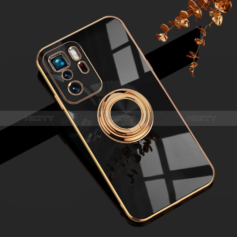 Funda Silicona Carcasa Ultrafina Goma con Magnetico Anillo de dedo Soporte AN1 para Xiaomi Redmi Note 10 Pro 5G