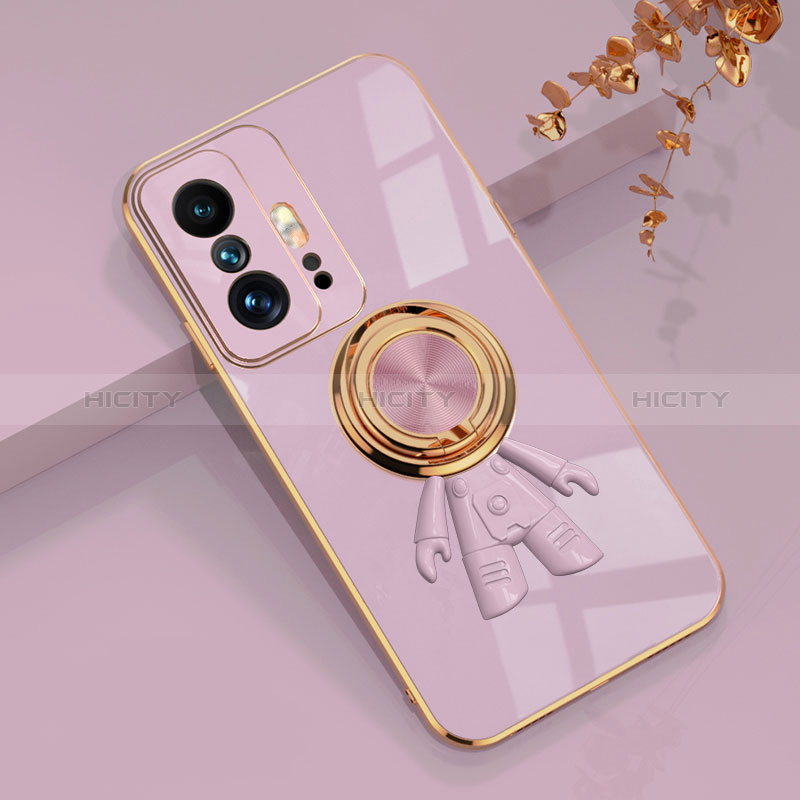 Funda Silicona Carcasa Ultrafina Goma con Magnetico Anillo de dedo Soporte AN2 para Xiaomi Mi 11T Pro 5G