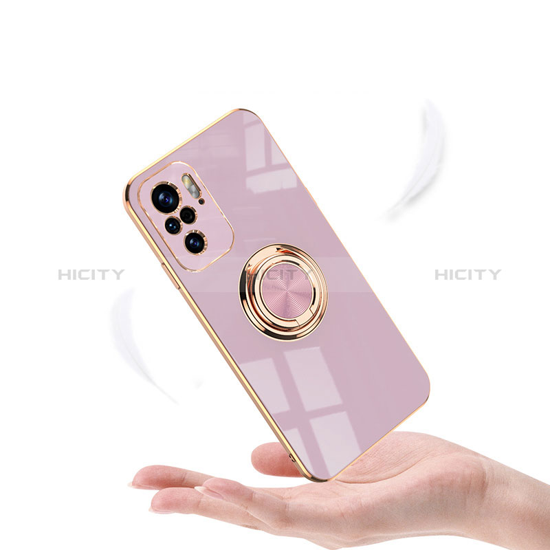 Funda Silicona Carcasa Ultrafina Goma con Magnetico Anillo de dedo Soporte AN2 para Xiaomi Redmi Note 10 4G