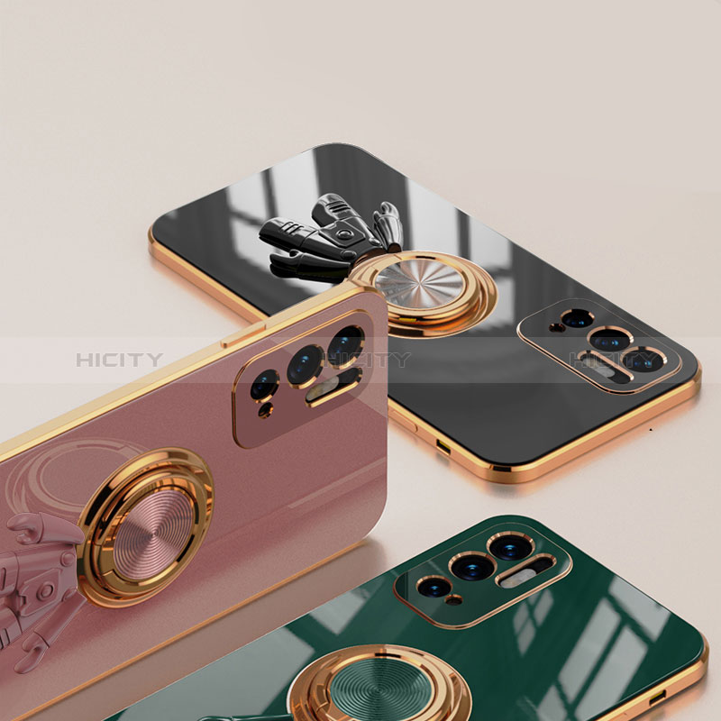 Funda Silicona Carcasa Ultrafina Goma con Magnetico Anillo de dedo Soporte AN2 para Xiaomi Redmi Note 10 5G