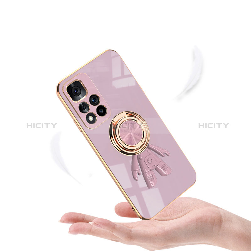 Funda Silicona Carcasa Ultrafina Goma con Magnetico Anillo de dedo Soporte AN2 para Xiaomi Redmi Note 11T 5G