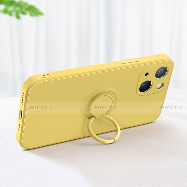 Funda Silicona Carcasa Ultrafina Goma con Magnetico Anillo de dedo Soporte G02 para Apple iPhone 13