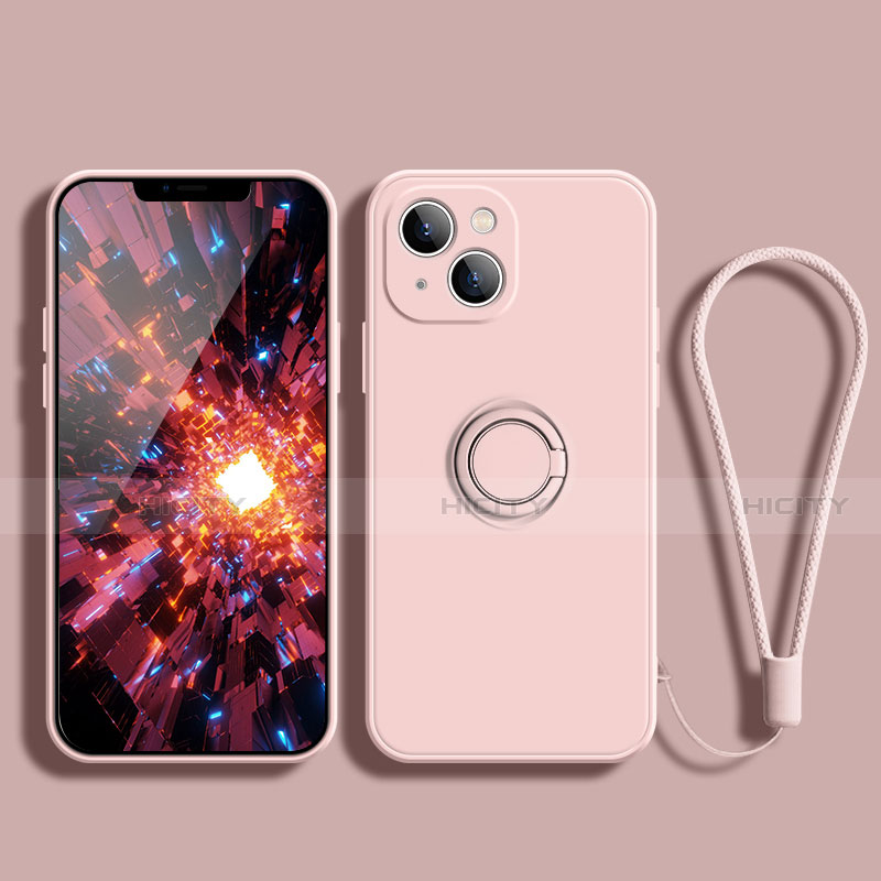 Funda Silicona Carcasa Ultrafina Goma con Magnetico Anillo de dedo Soporte G02 para Apple iPhone 13