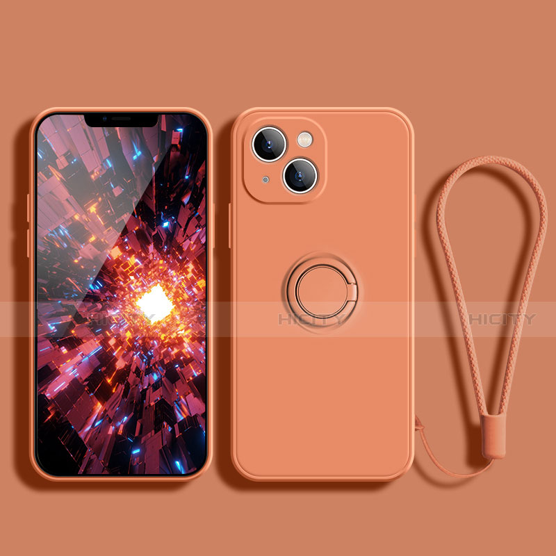 Funda Silicona Carcasa Ultrafina Goma con Magnetico Anillo de dedo Soporte G02 para Apple iPhone 13