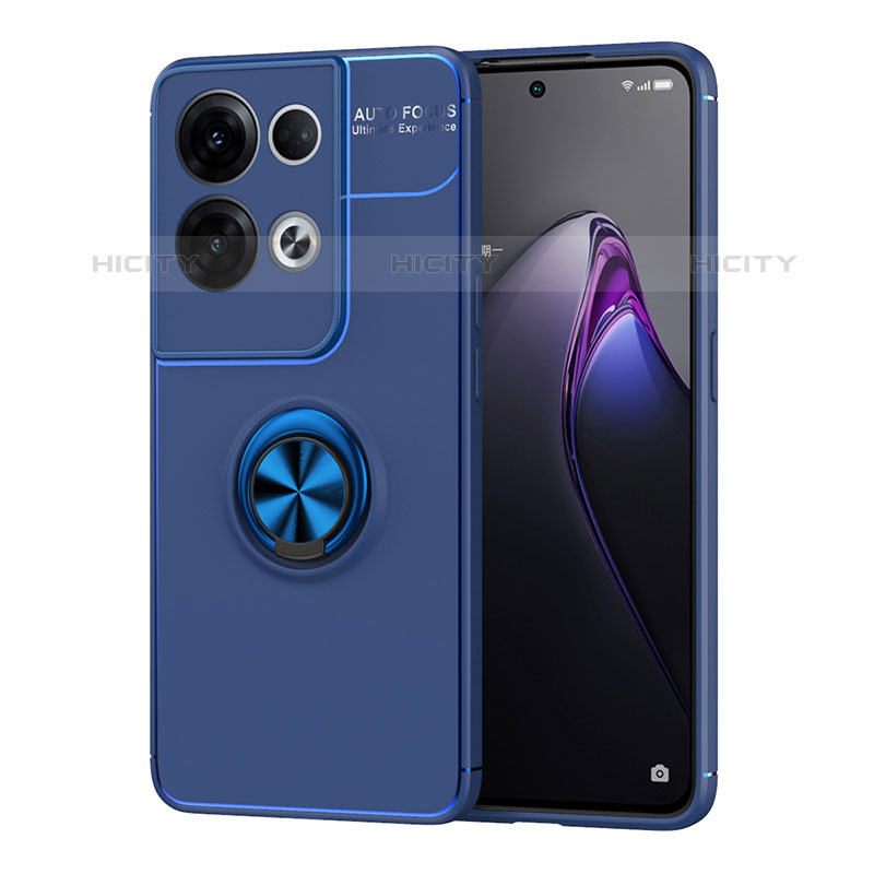 Funda Silicona Carcasa Ultrafina Goma con Magnetico Anillo de dedo Soporte JM1 para Oppo Reno8 Pro 5G