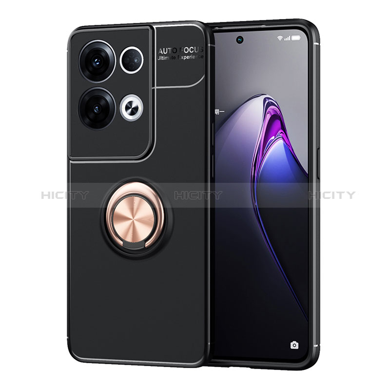 Funda Silicona Carcasa Ultrafina Goma con Magnetico Anillo de dedo Soporte JM1 para Oppo Reno9 Pro+ Plus 5G