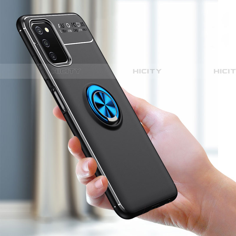 Funda Silicona Carcasa Ultrafina Goma con Magnetico Anillo de dedo Soporte JM1 para Samsung Galaxy A03s
