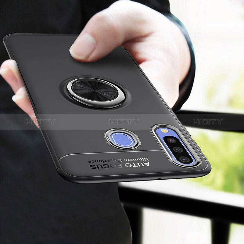 Funda Silicona Carcasa Ultrafina Goma con Magnetico Anillo de dedo Soporte JM1 para Samsung Galaxy A20