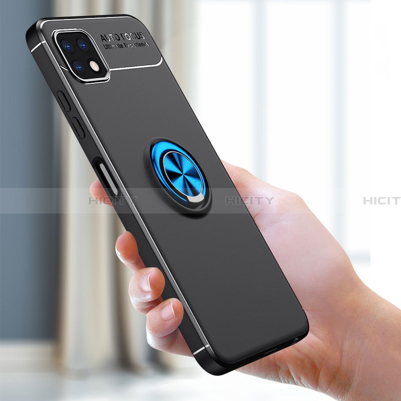 Funda Silicona Carcasa Ultrafina Goma con Magnetico Anillo de dedo Soporte JM1 para Samsung Galaxy A22 5G