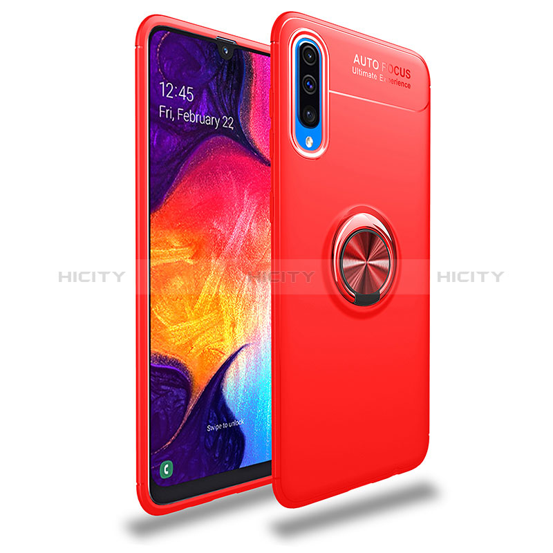 Funda Silicona Carcasa Ultrafina Goma con Magnetico Anillo de dedo Soporte JM1 para Samsung Galaxy A30S