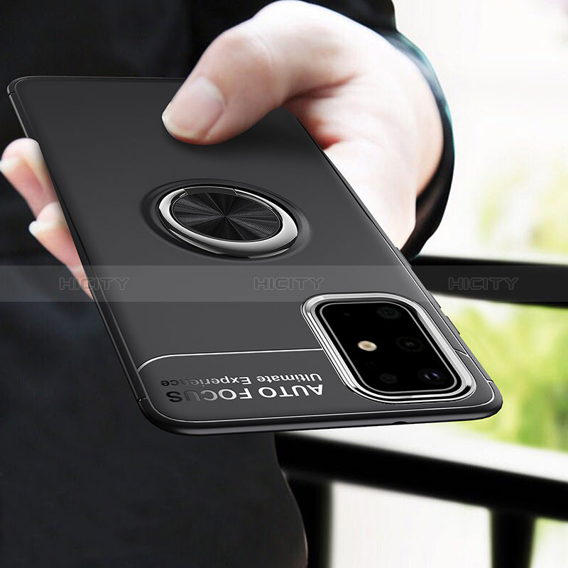 Funda Silicona Carcasa Ultrafina Goma con Magnetico Anillo de dedo Soporte JM1 para Samsung Galaxy A41