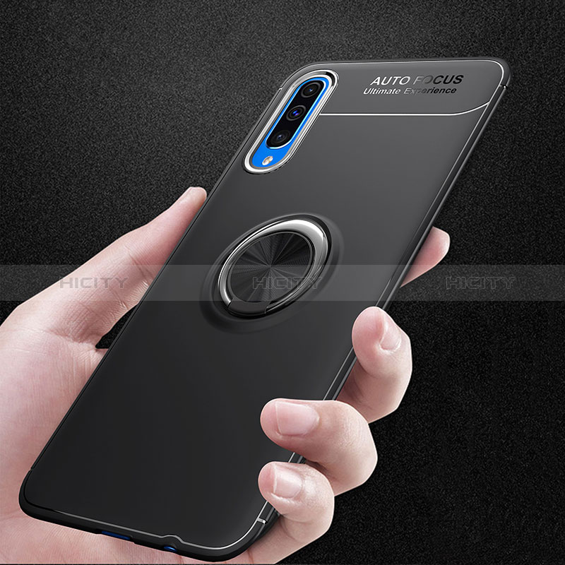 Funda Silicona Carcasa Ultrafina Goma con Magnetico Anillo de dedo Soporte JM1 para Samsung Galaxy A70S
