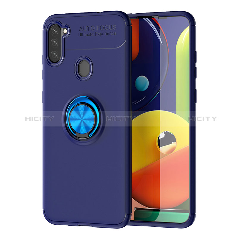 Funda Silicona Carcasa Ultrafina Goma con Magnetico Anillo de dedo Soporte JM1 para Samsung Galaxy M11