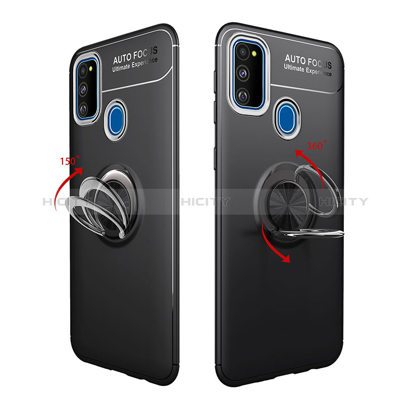 Funda Silicona Carcasa Ultrafina Goma con Magnetico Anillo de dedo Soporte JM1 para Samsung Galaxy M30s