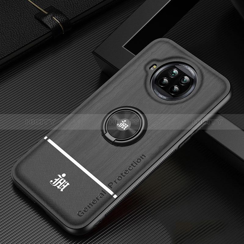 Funda Silicona Carcasa Ultrafina Goma con Magnetico Anillo de dedo Soporte JM1 para Xiaomi Mi 10T Lite 5G Negro