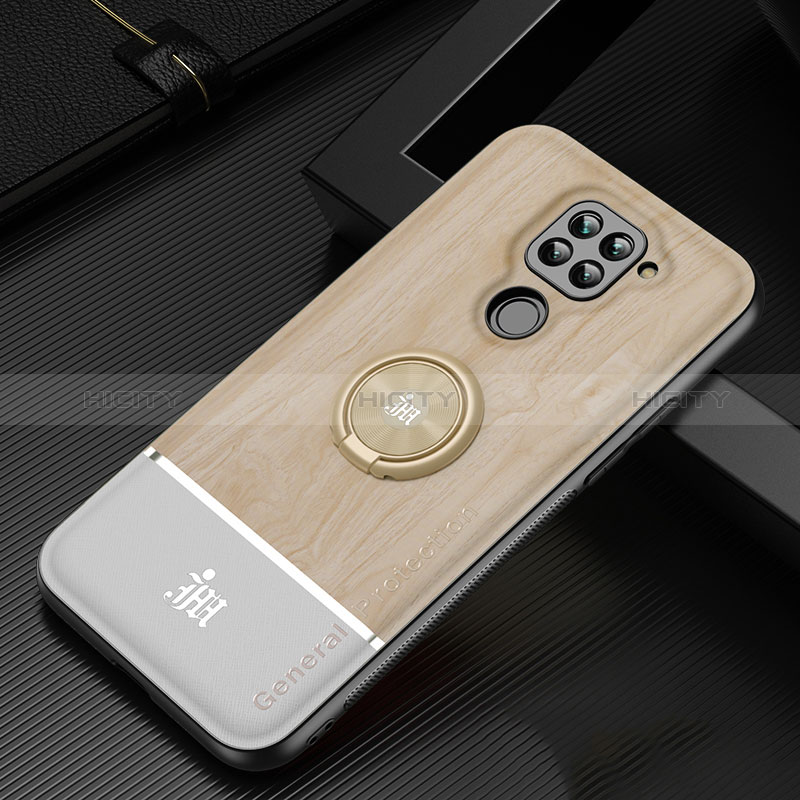 Funda Silicona Carcasa Ultrafina Goma con Magnetico Anillo de dedo Soporte JM1 para Xiaomi Redmi 10X 4G Oro