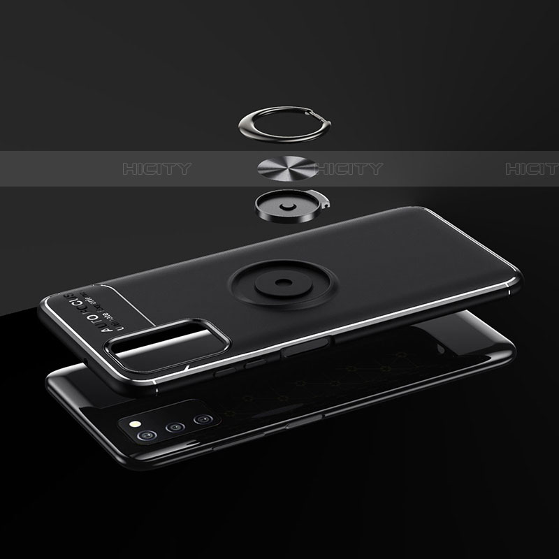 Funda Silicona Carcasa Ultrafina Goma con Magnetico Anillo de dedo Soporte JM2 para Samsung Galaxy A03s