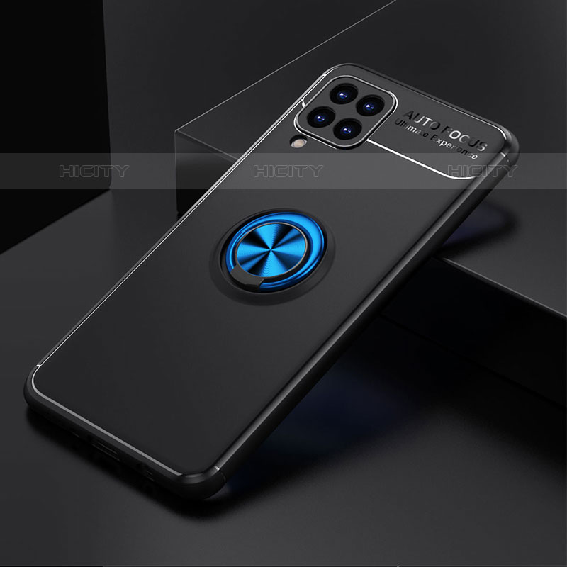 Funda Silicona Carcasa Ultrafina Goma con Magnetico Anillo de dedo Soporte JM2 para Samsung Galaxy M62 4G Azul y Negro