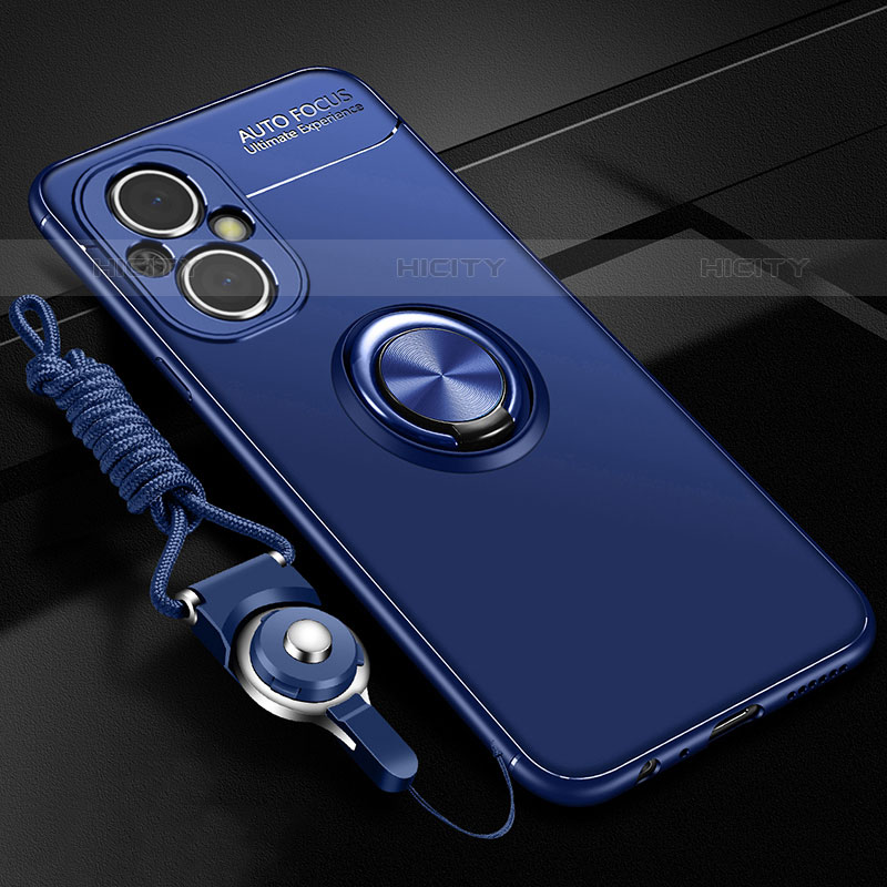 Funda Silicona Carcasa Ultrafina Goma con Magnetico Anillo de dedo Soporte JM3 para OnePlus Nord N20 5G Azul