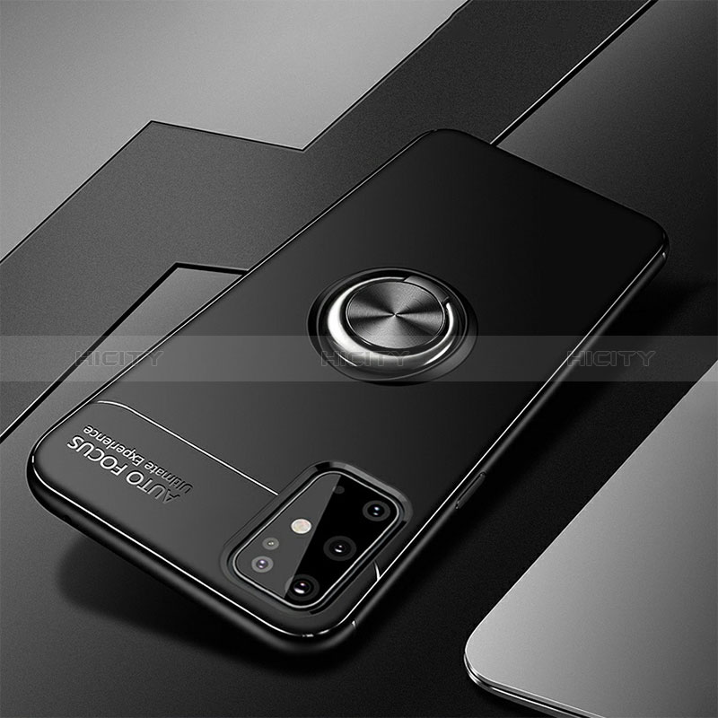 Funda Silicona Carcasa Ultrafina Goma con Magnetico Anillo de dedo Soporte JM3 para Samsung Galaxy S20 Plus