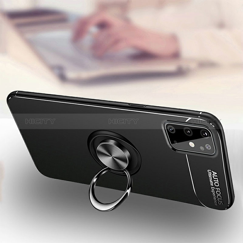 Funda Silicona Carcasa Ultrafina Goma con Magnetico Anillo de dedo Soporte JM3 para Samsung Galaxy S20 Plus