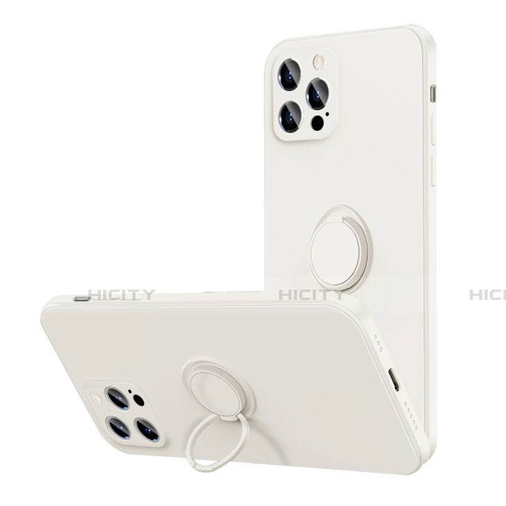 Funda Silicona Carcasa Ultrafina Goma con Magnetico Anillo de dedo Soporte N01 para Apple iPhone 12 Pro